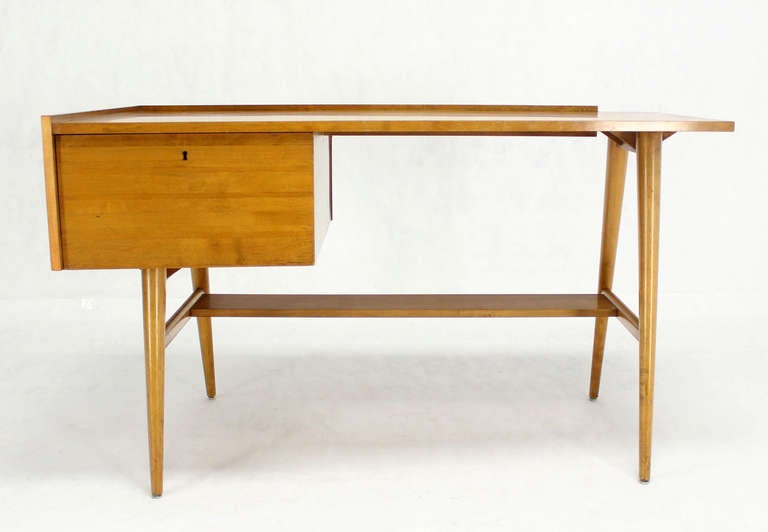 20th Century Edmond Spence Mid-Century Swedish Modern Blonde Maple Desk