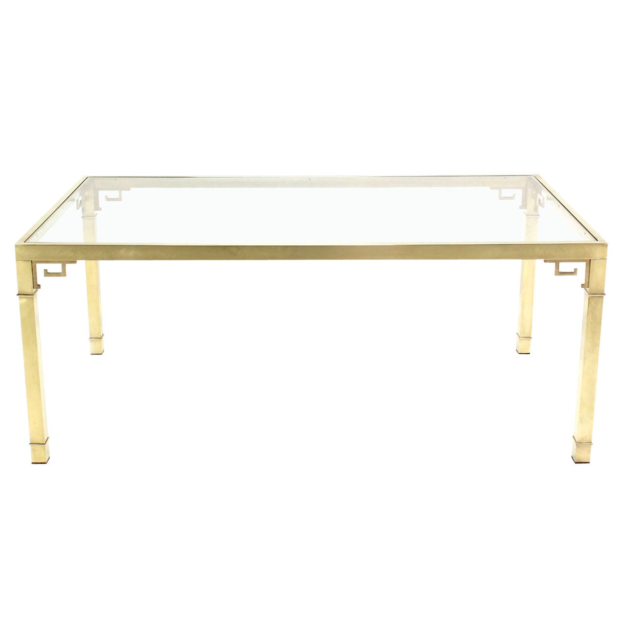 Solid Brass Greek Key Design Dining Table by Mastercraft