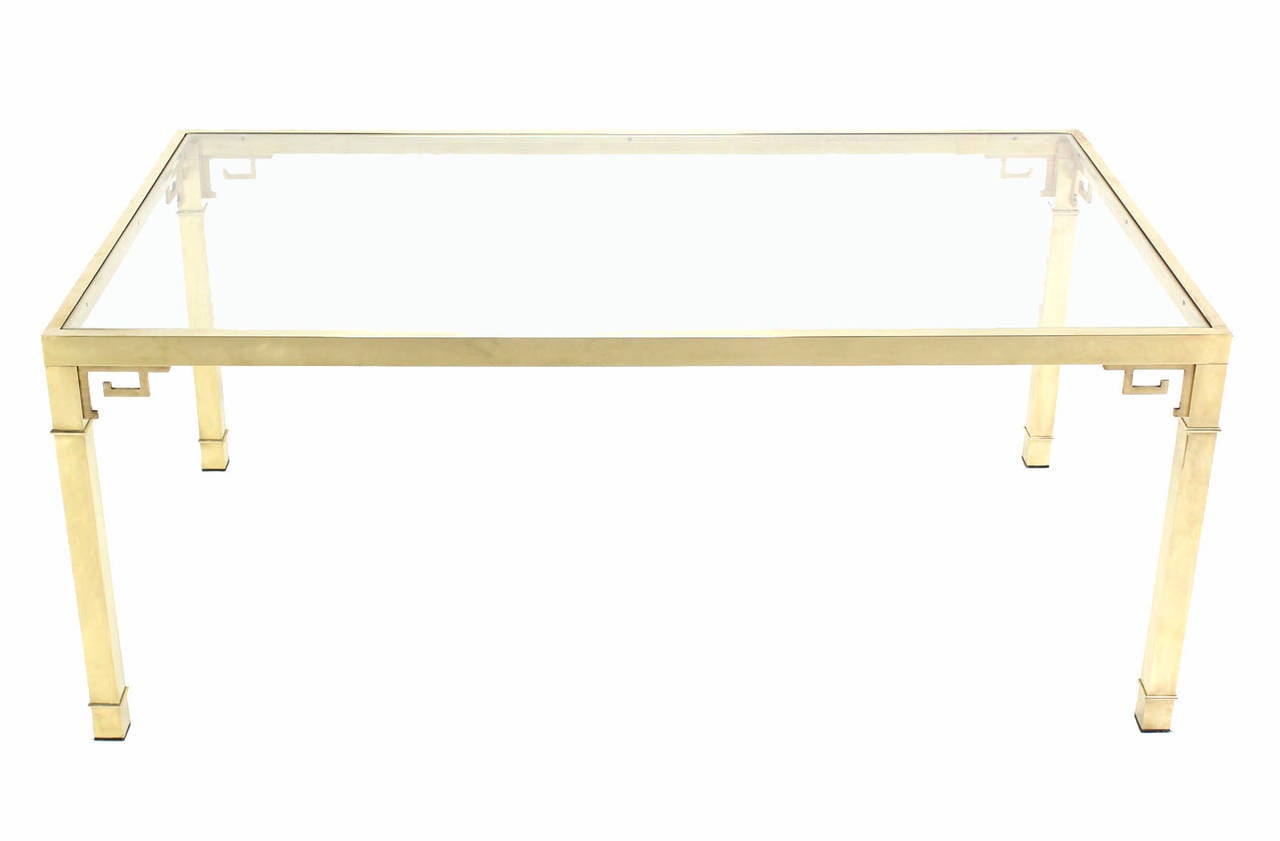 Solid Brass Greek Key Design Dining Table by Mastercraft 1