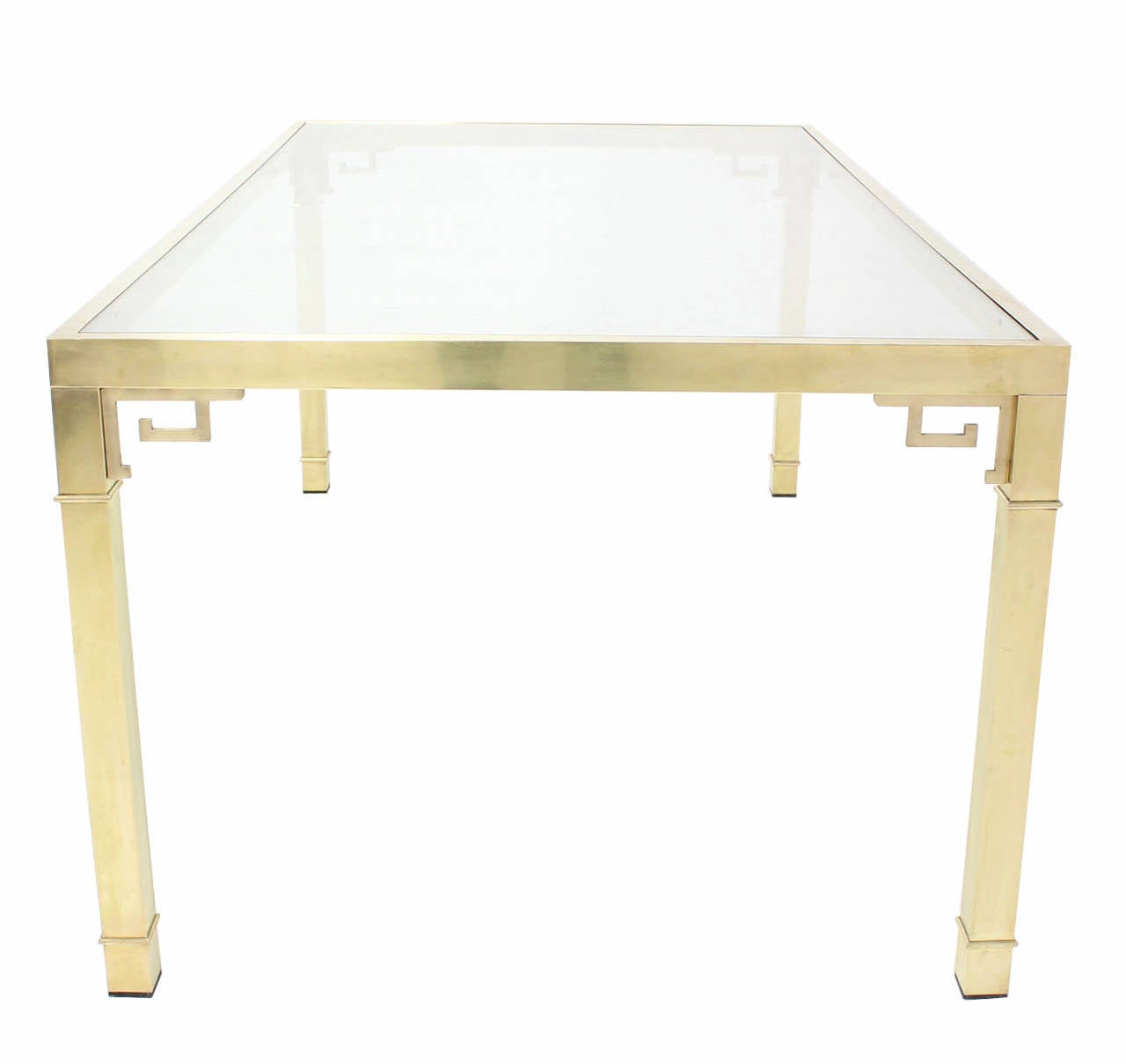 American Solid Brass Greek Key Design Dining Table by Mastercraft