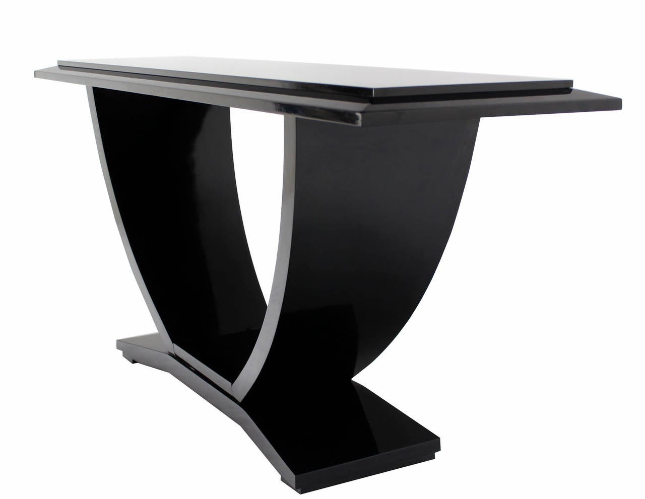 Very nice black lacquer console by Drexel.