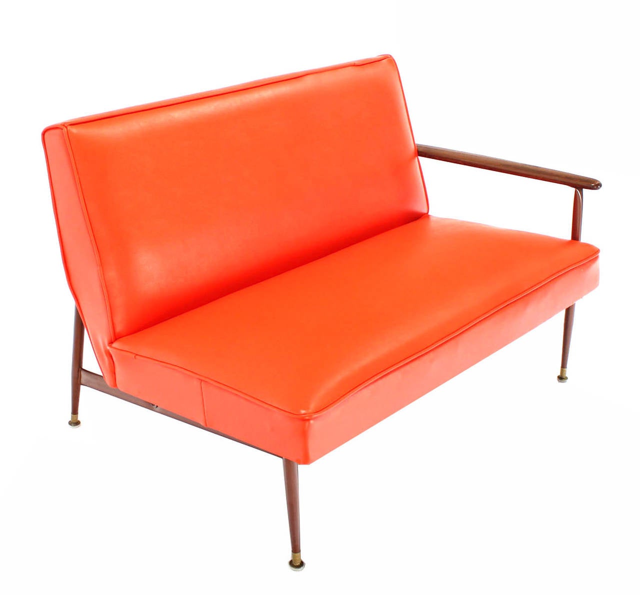 American Orange Vinyl Sectional and Club Chair Set