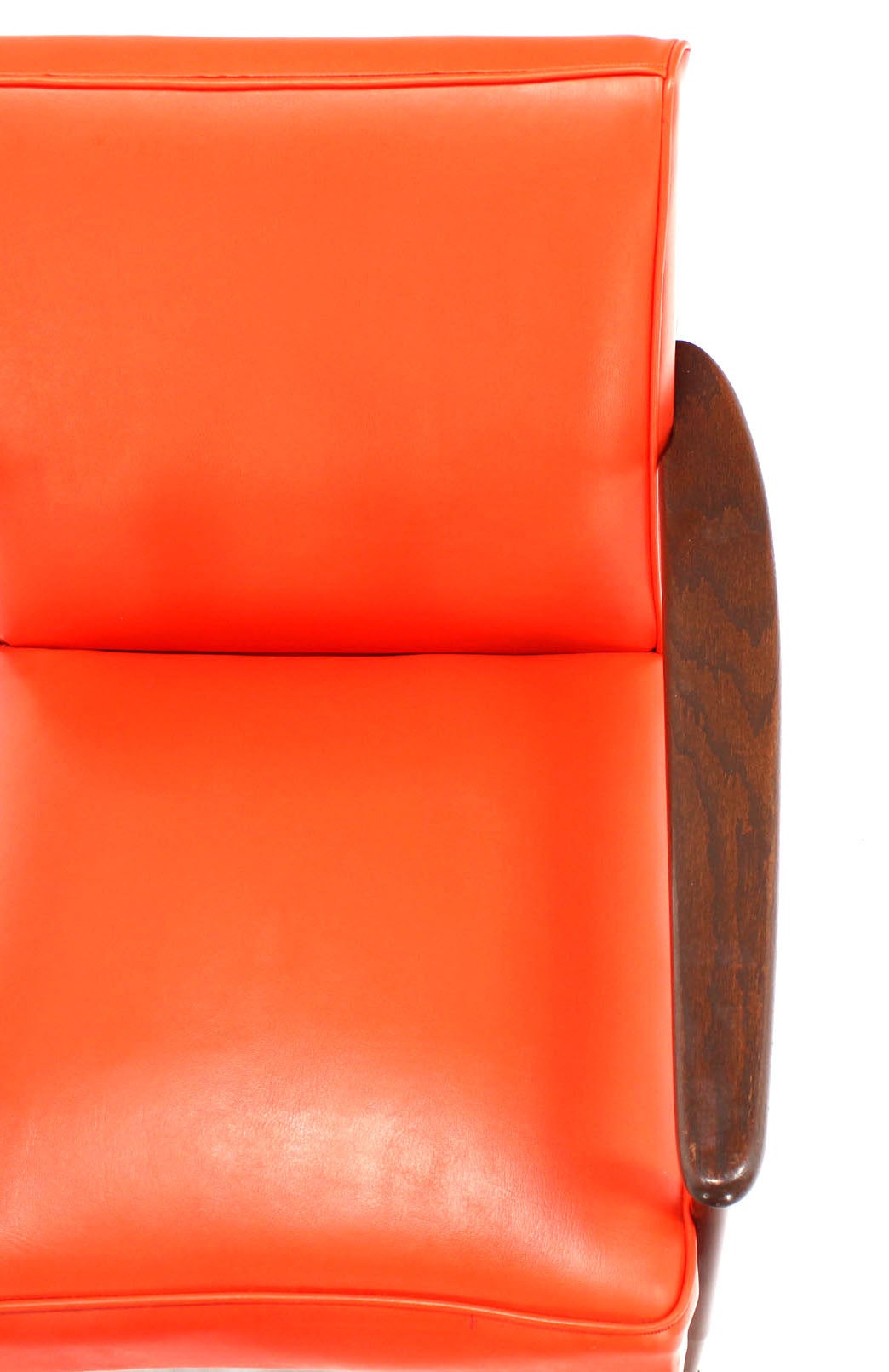Orange Vinyl Sectional and Club Chair Set 3