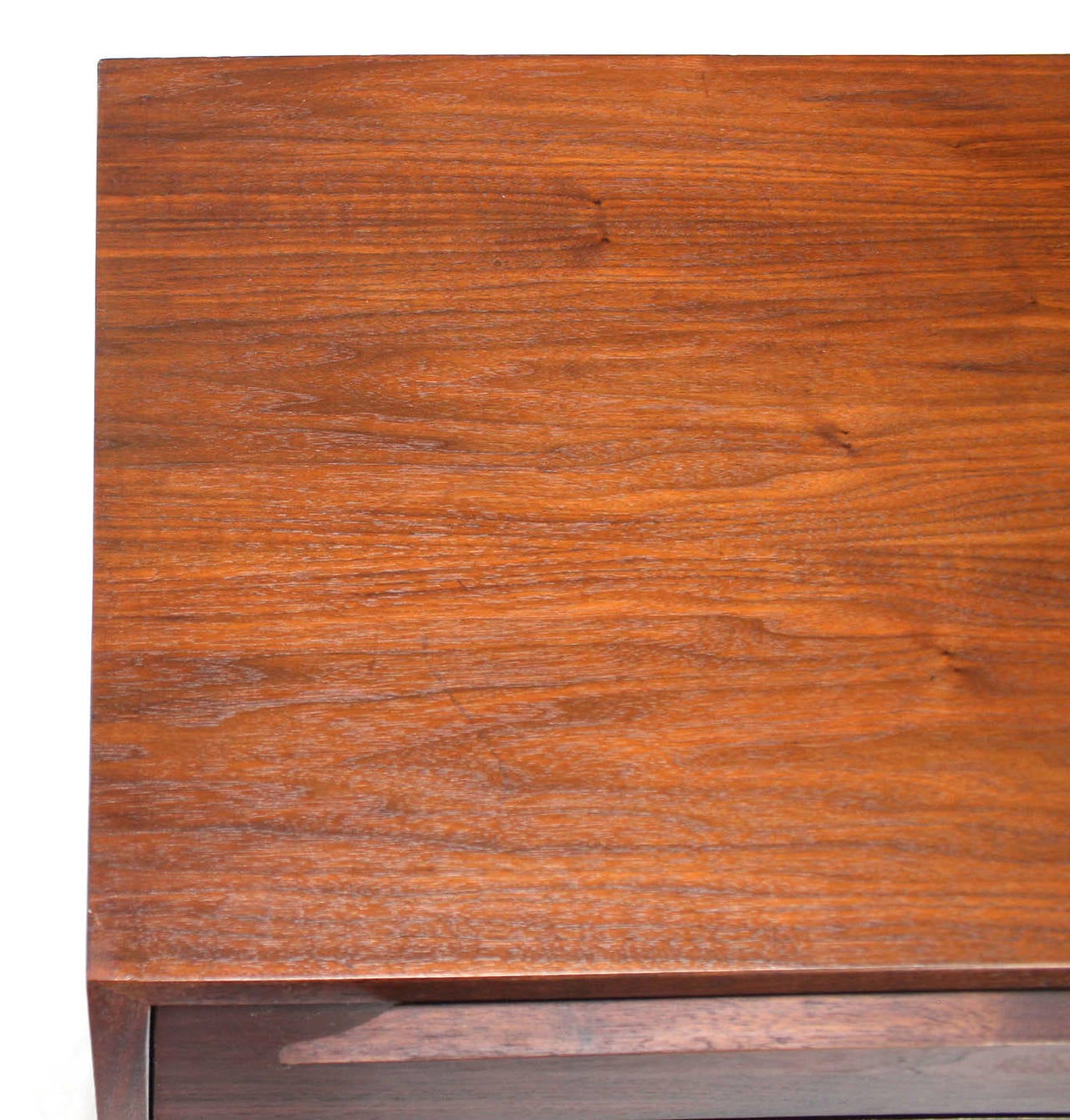 Lacquered Hanging Walnut Side-by-Side Storage Cabinet and Vanity