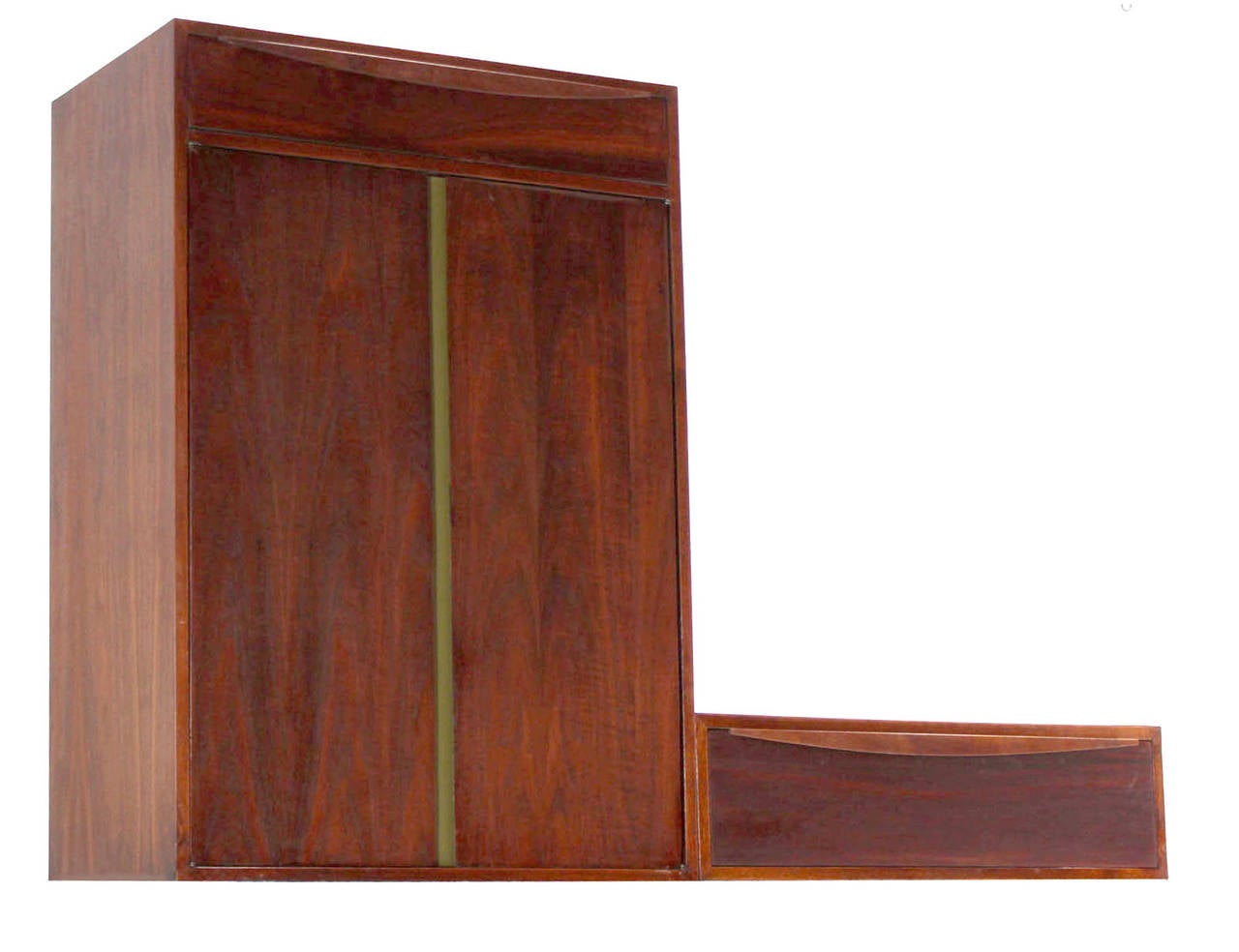 Hanging Walnut Side-by-Side Storage Cabinet and Vanity 2