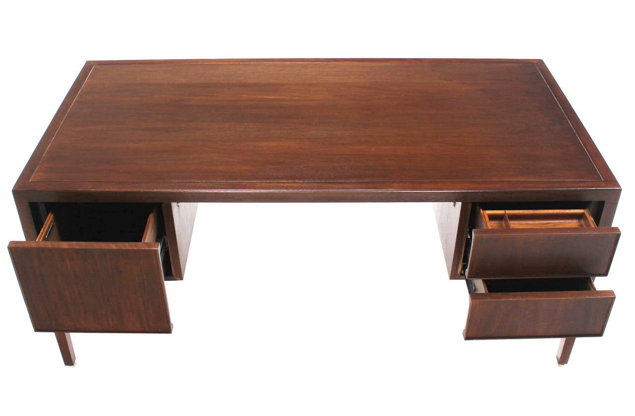 Large Executive Solid Walnut Desk by John Stuart In Excellent Condition In Rockaway, NJ