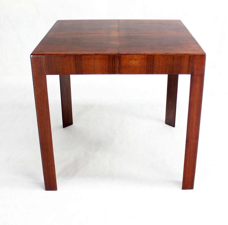 Very nice Italian modern square game table w/ (1) 18 inches leaf.