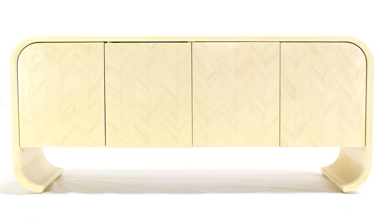 Very nice white lacquer springer sideboard or credenza