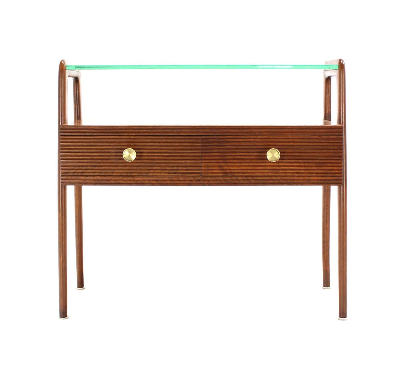 20th Century Pair of Italian Mid-Century Modern Walnut End Tables or Night Stands