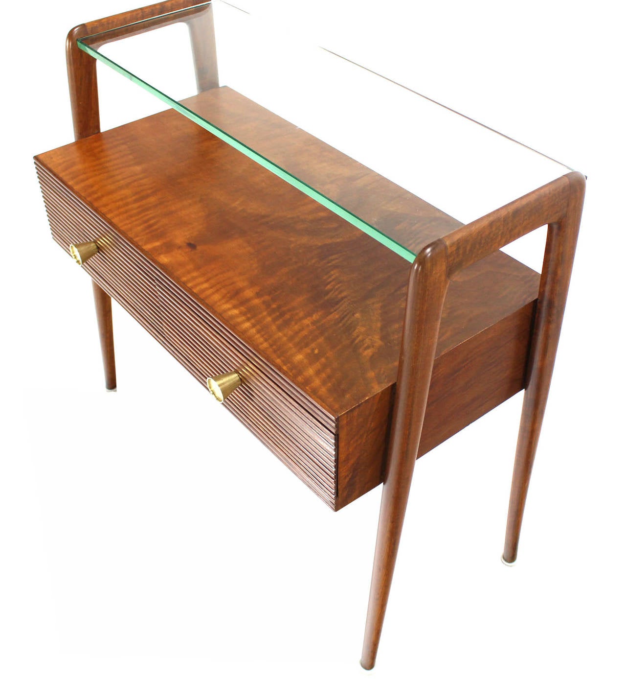 Pair of Italian Mid-Century Modern Walnut End Tables or Night Stands 3