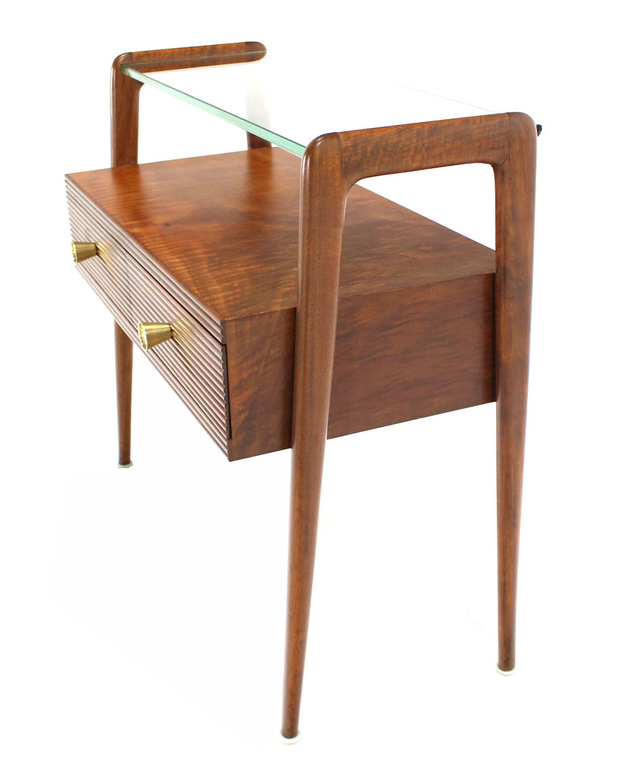 American Pair of Italian Mid-Century Modern Walnut End Tables or Night Stands