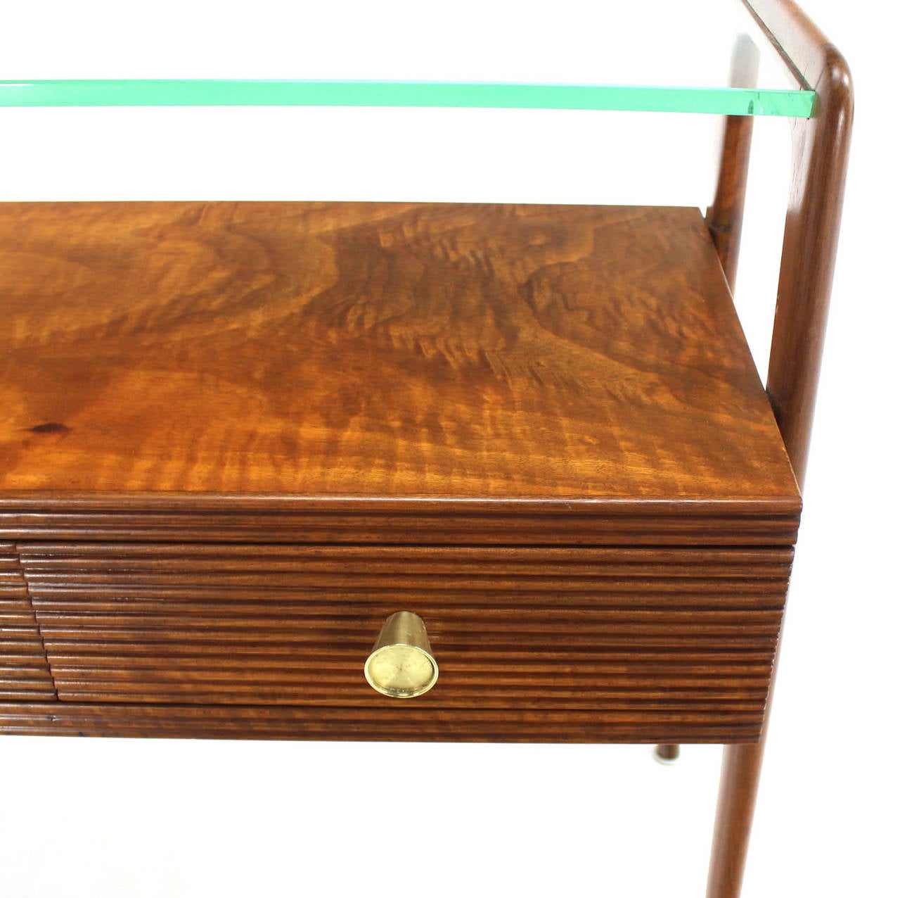 Pair of Italian Mid-Century Modern Walnut End Tables or Night Stands 2