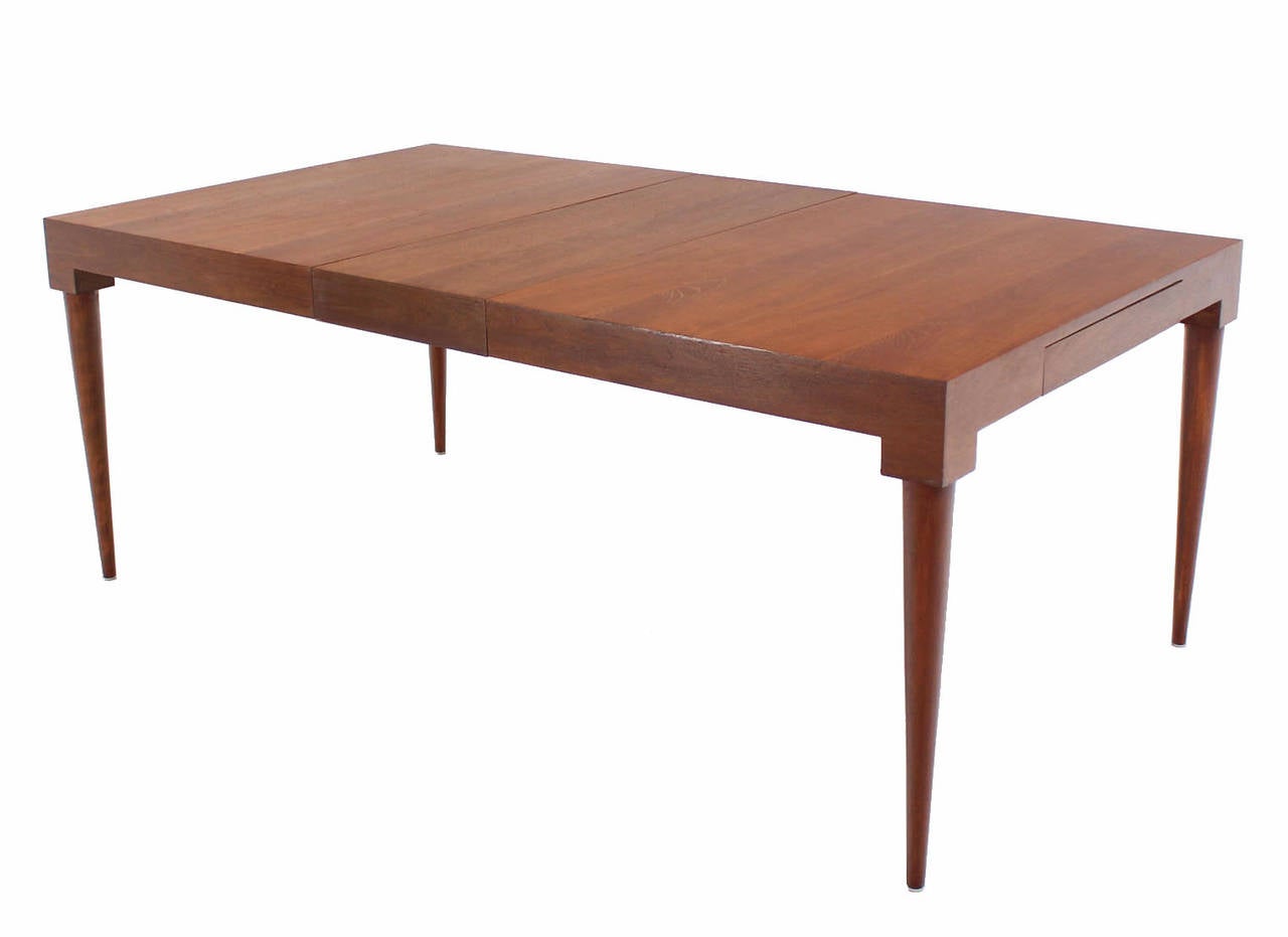 American Mid-Century Modern Teak Dining Table with Two Leaves 2