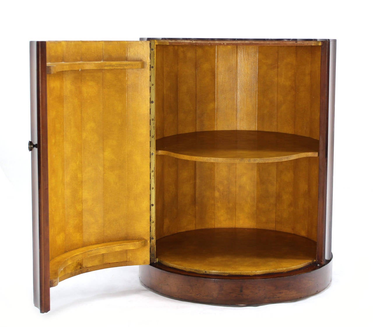 American Round Mid-Century Modern Pedestal Storage Bar Cabinet