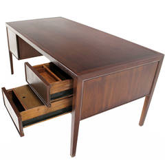 Large Executive Solid Walnut Desk by John Stuart