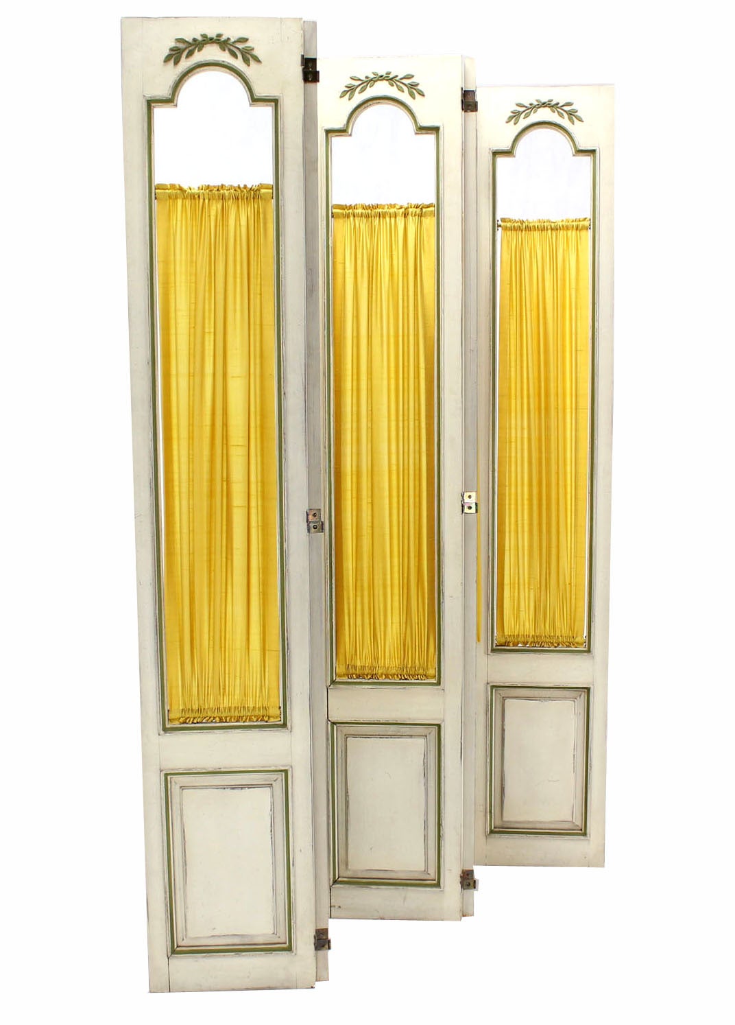 Mid-Century Modern Five Panel French Room Divider Folding Screen Painted