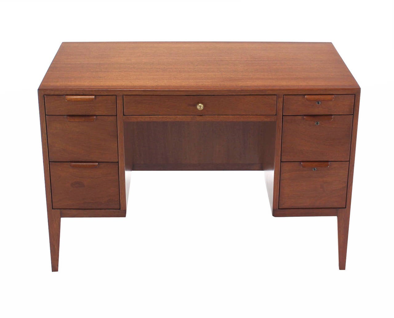 Mid century modern walnut desk by Dunbar.