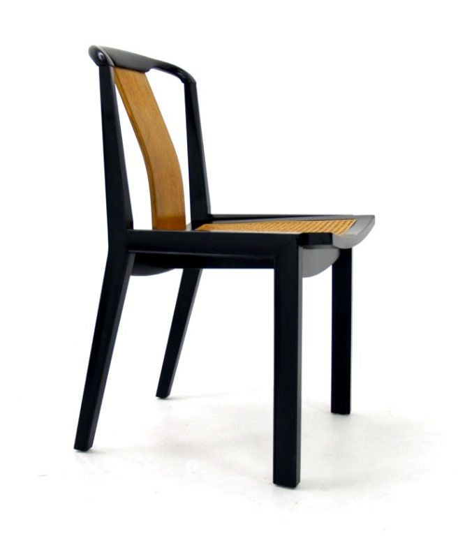 Baker Mid Century Modern Ebonized Burl Wood Walnut Desk w/ Matching Chair 1