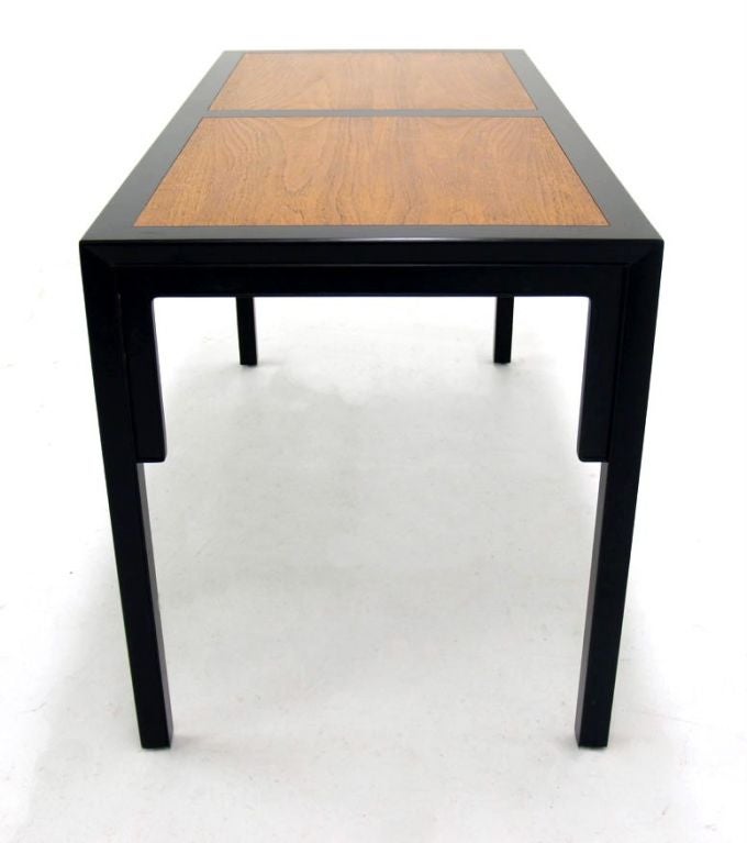 Baker Mid Century Modern Ebonized Burl Wood Walnut Desk w/ Matching Chair 2
