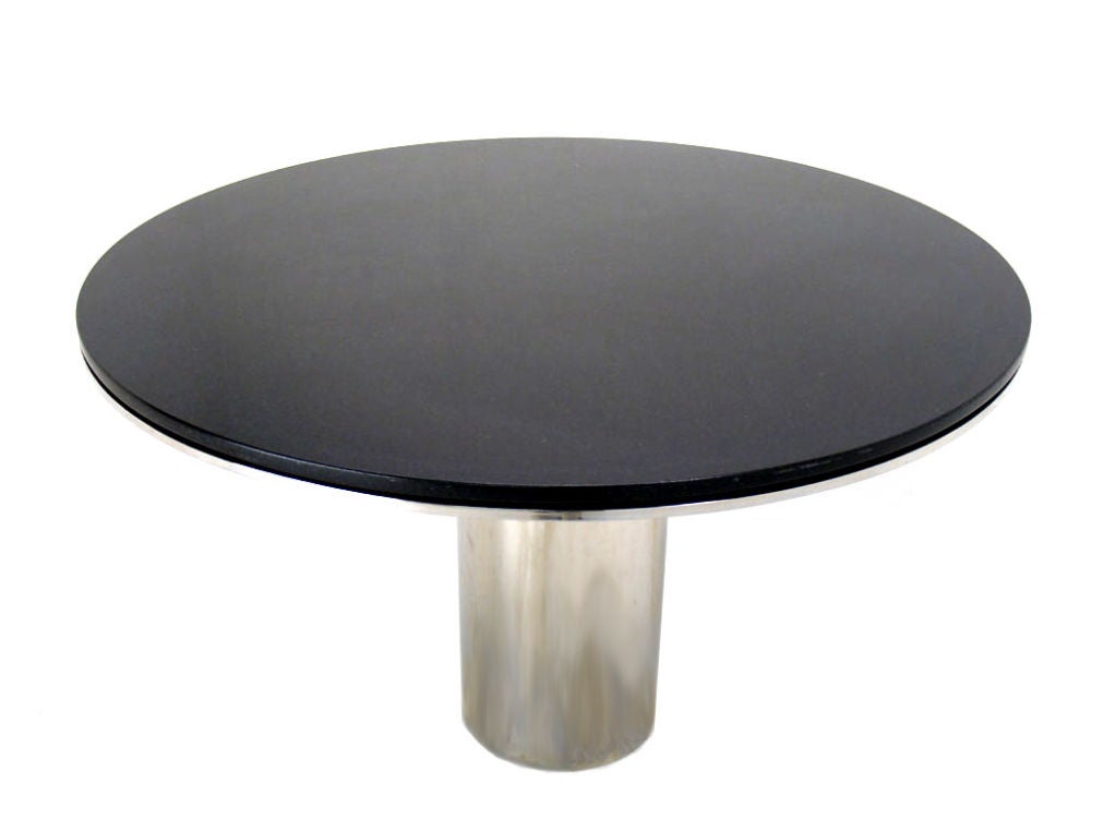 Brueton Granite Top Chrome Base Dining Table Anello 3