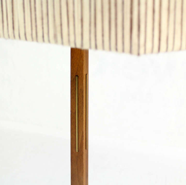 Mid-Century Modern Walnut and Brass Floor Lamps 2