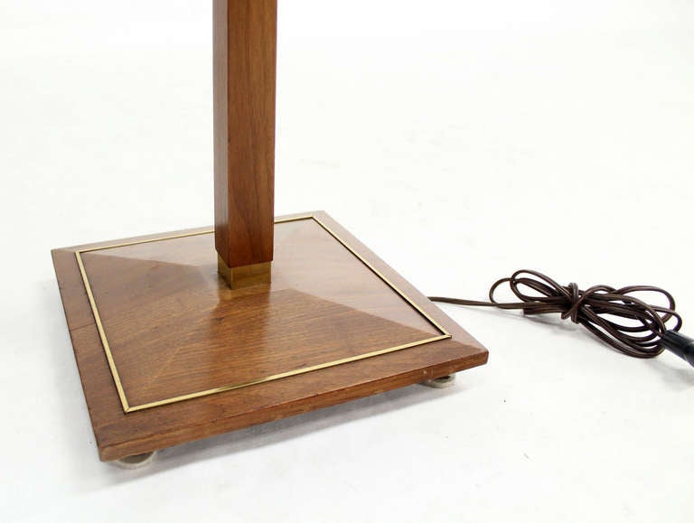 American Mid-Century Modern Walnut and Brass Floor Lamps