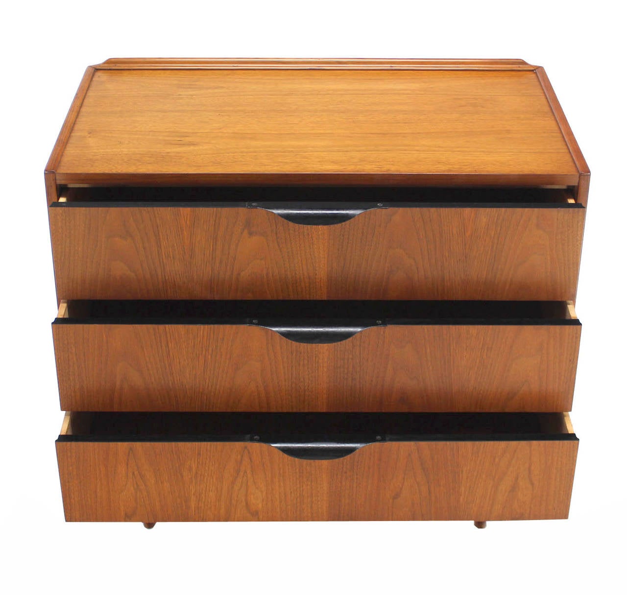 Three-Drawer Walnut Bachelor Chest or Dresser 1