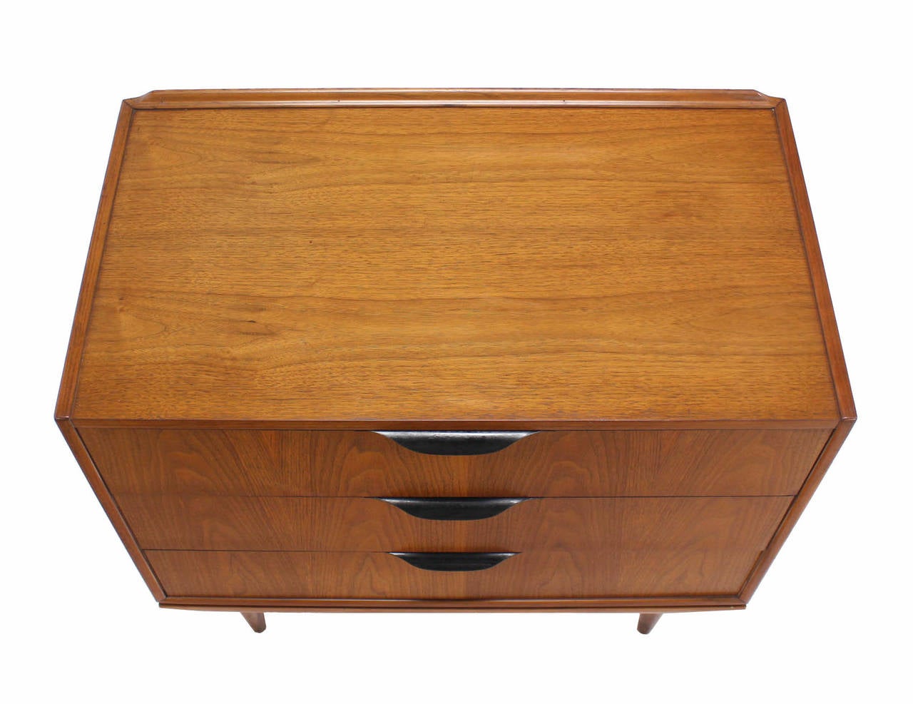 Mid-Century Modern Three-Drawer Walnut Bachelor Chest or Dresser