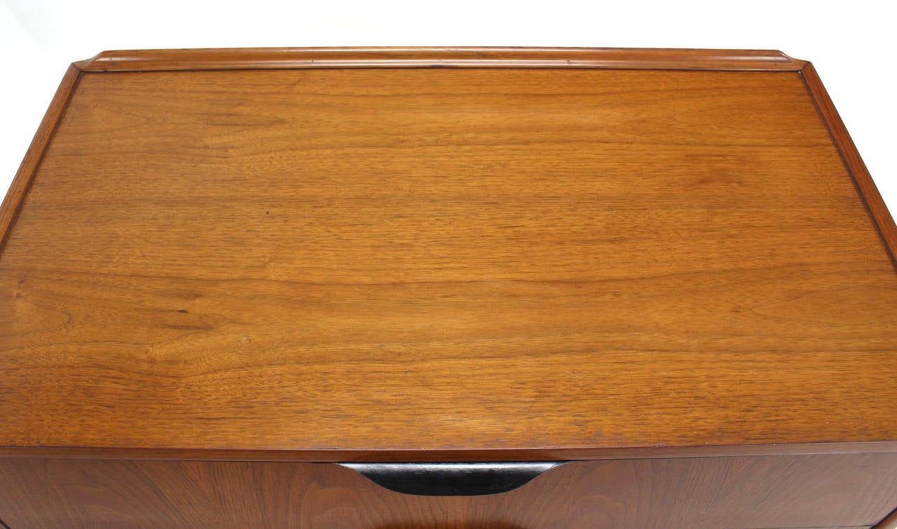 American Three-Drawer Walnut Bachelor Chest or Dresser
