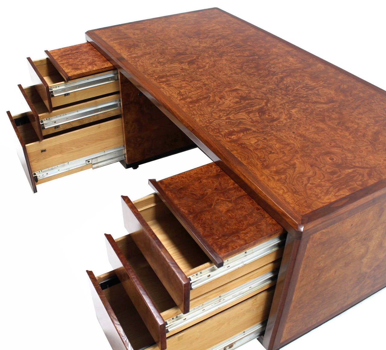 Large Executive Burl Wood Desk by Davis Allen 2