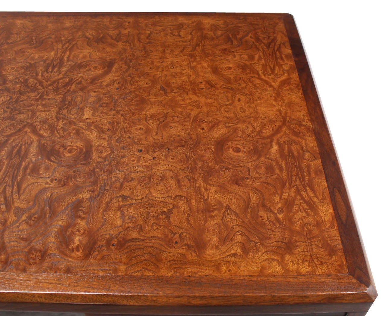 American Large Executive Burl Wood Desk by Davis Allen