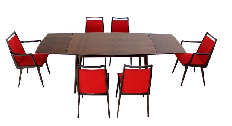 20th Century Mid-Century Danish Modern Dining Table with Six Chairs, Set