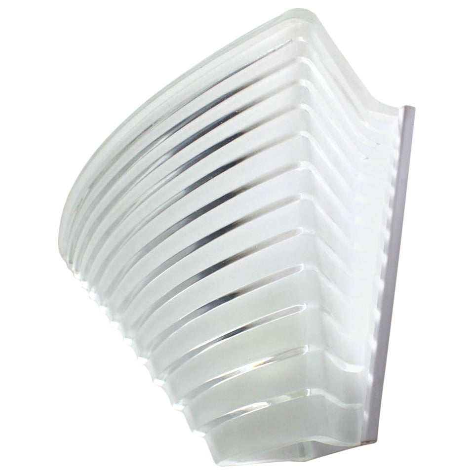 Artemide Ribbed Pattern Glass Wall Sconce