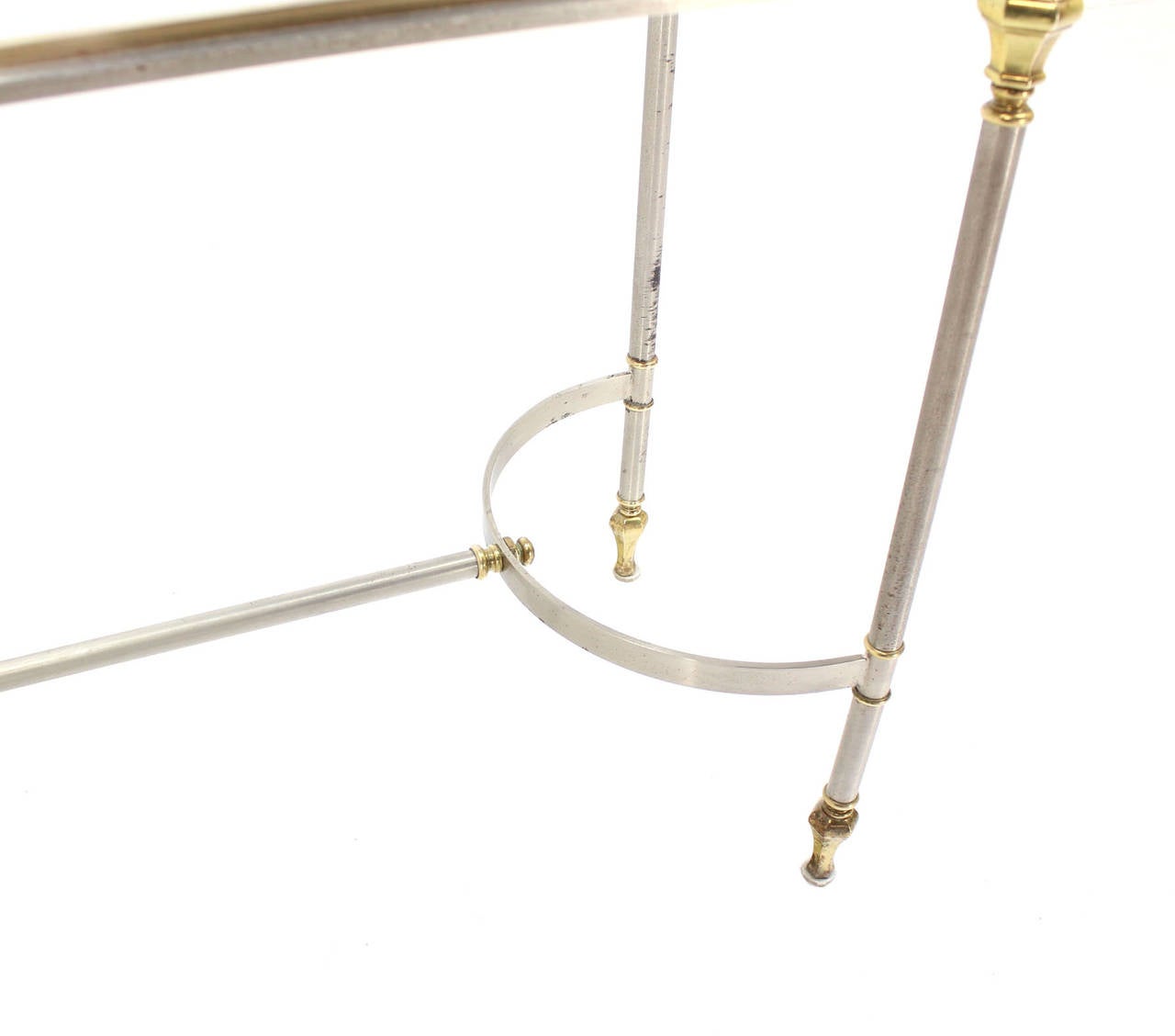 Brass, Chrome, and Glass-Top Console or Sofa Table For Sale 1