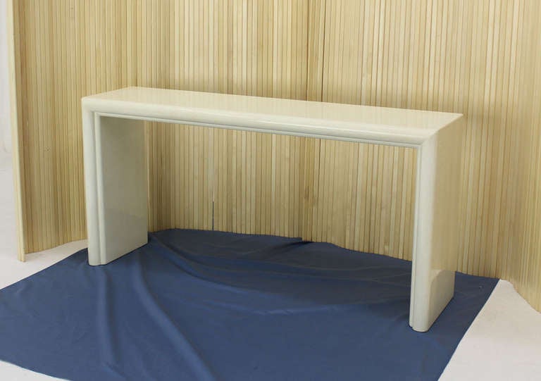White Lacquer Mid Century Modern Console Table at 1stDibs