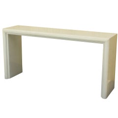 White Lacquer Mid Century Modern Console Table