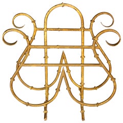 Faux Bamboo Metal Magazine Rack, Hollywood Regency Style