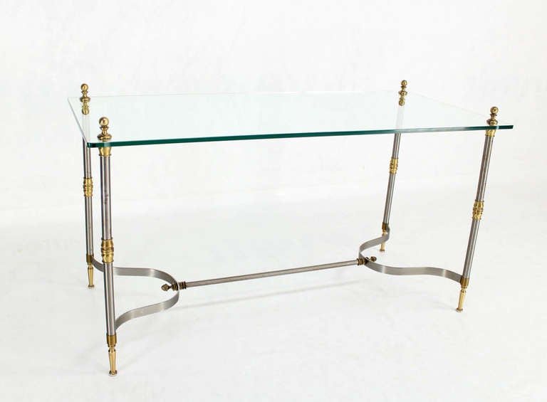 20th Century Mid-Century Modern Jansen Style, Glass-Top Writing or Conference Table