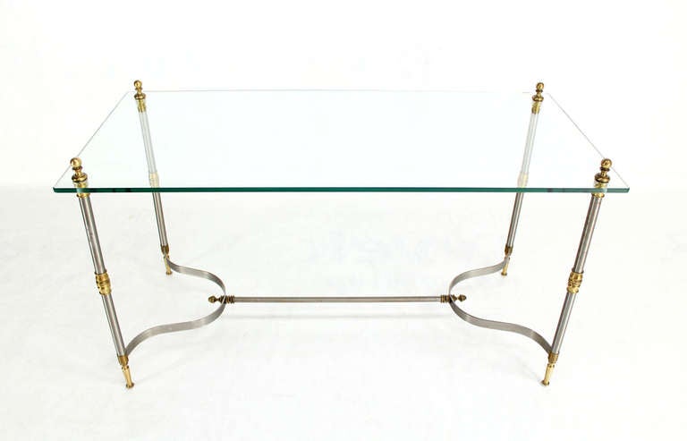 Mid-Century Modern Jansen Style, Glass-Top Writing or Conference Table 3