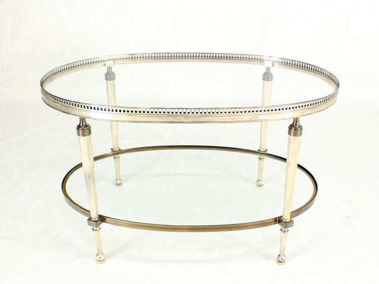 Very nice silver plated two tier coffee or side table.