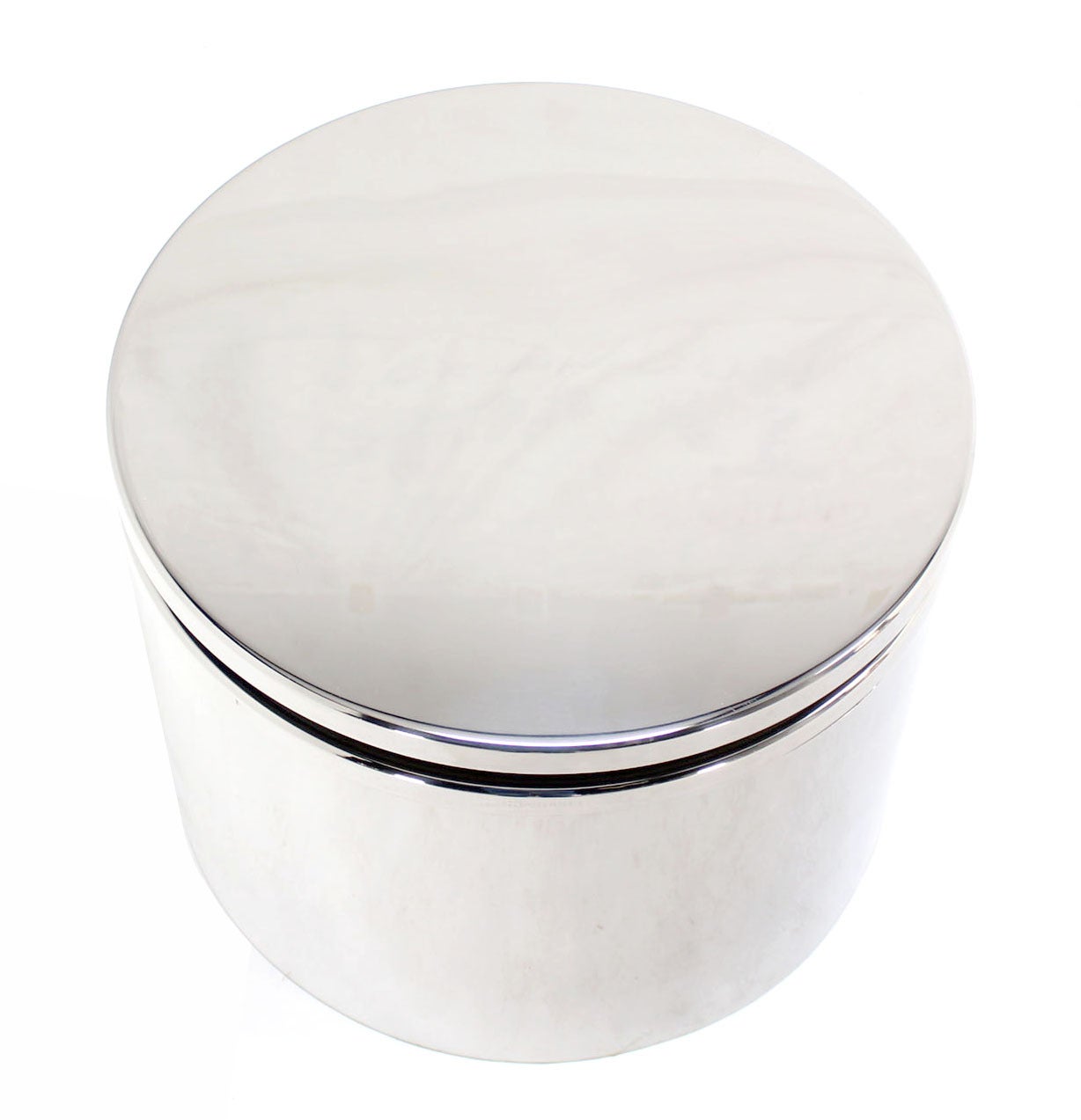 American Drum Shape Stainless Steel Side Table with 