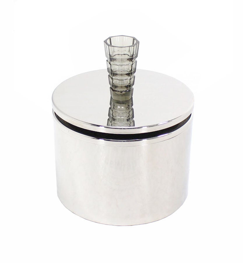 Drum shape stainless steel side table with 