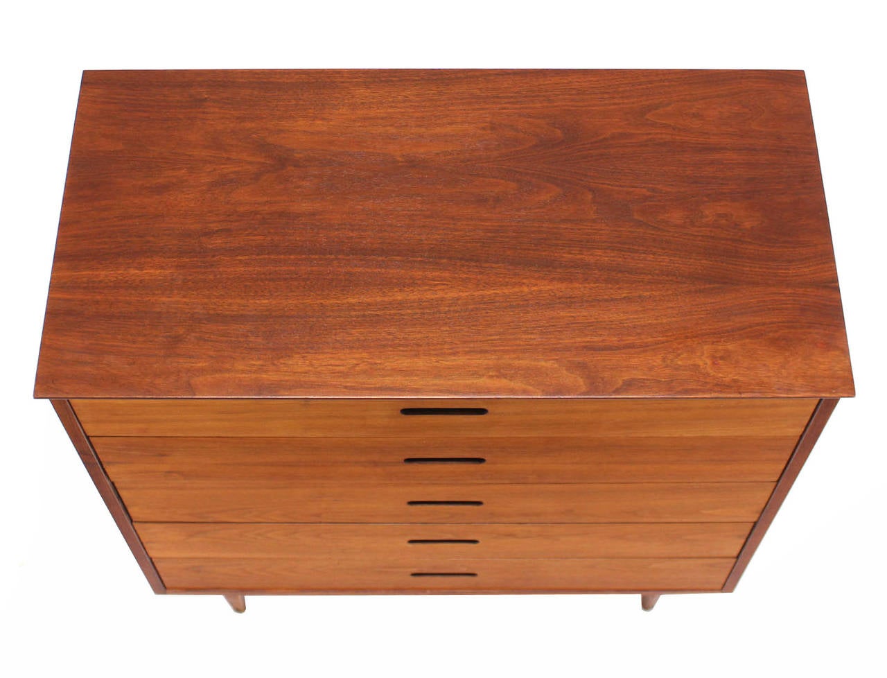 American Oiled Walnut Five-Drawer High Chest