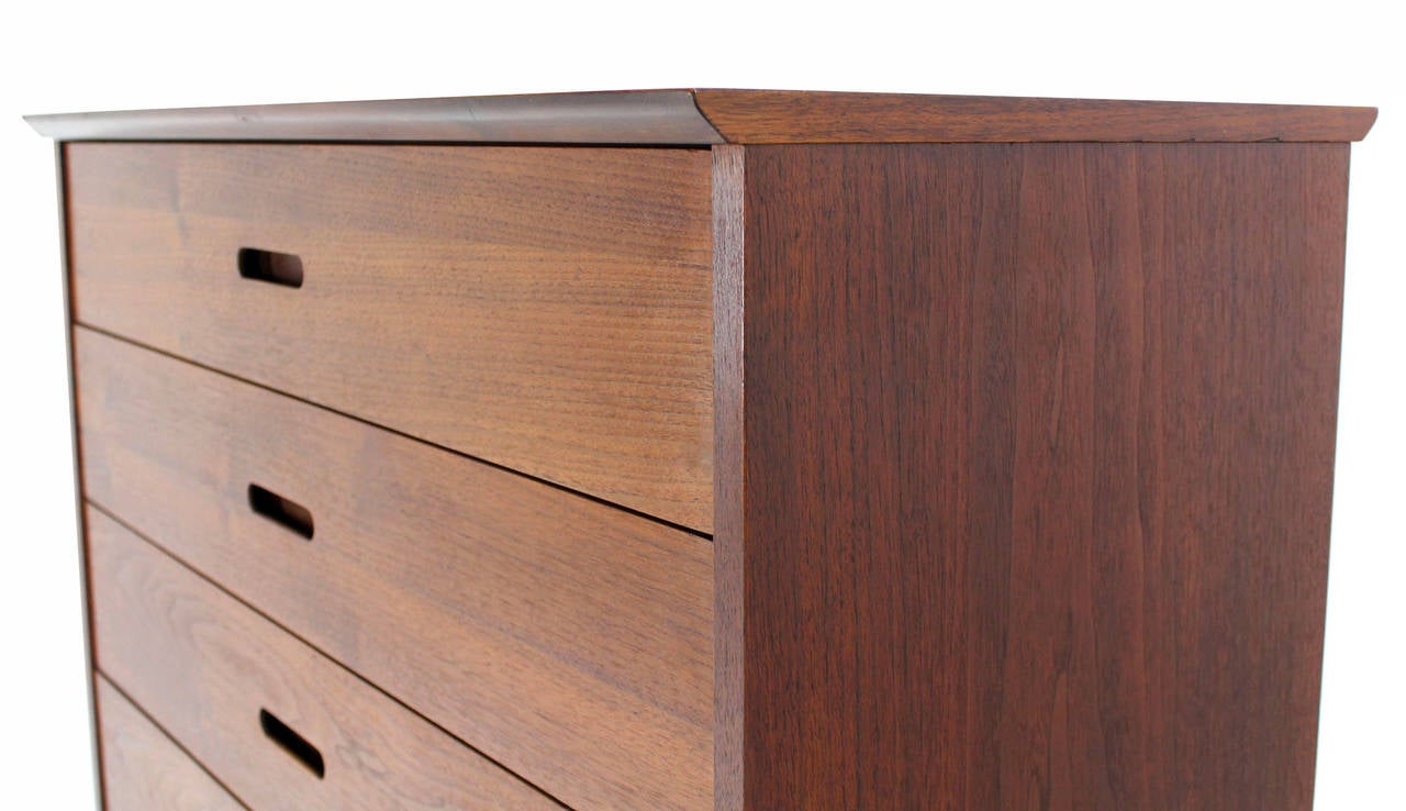 Oiled Walnut Five-Drawer High Chest 2