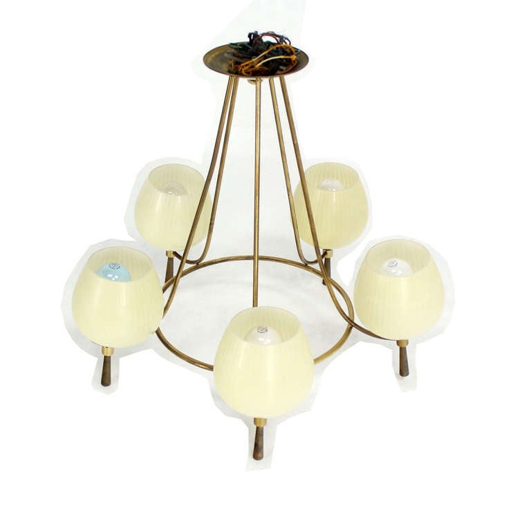 Mid-Century Danish Modern Five-Light Chandelier 2