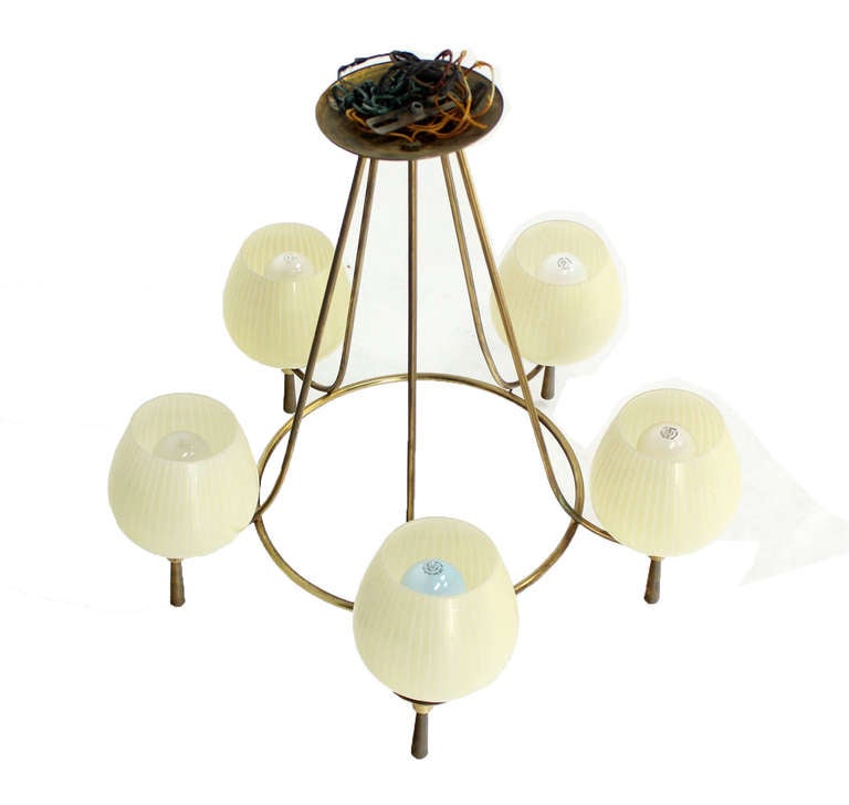 Mid-Century Danish Modern Five-Light Chandelier 4