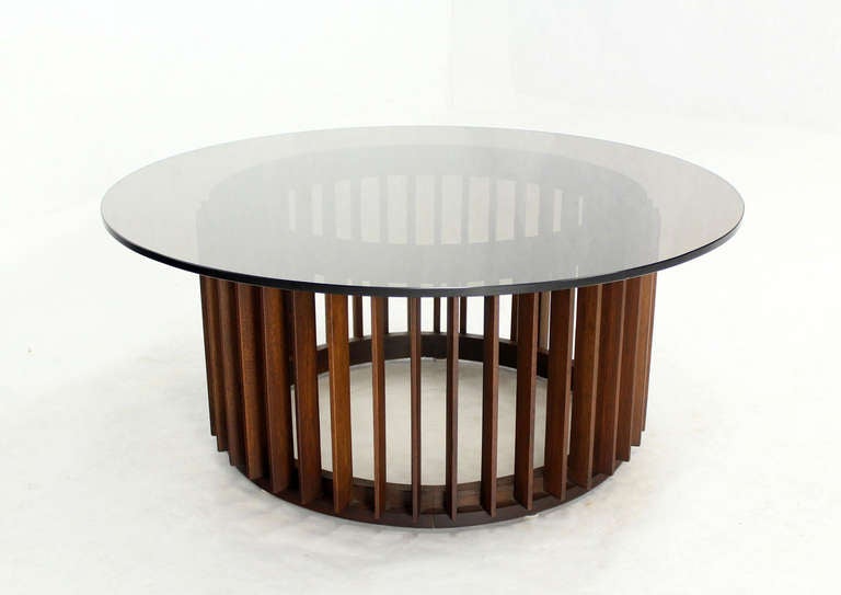 Lovely mid century modern smoked glass coffee table.