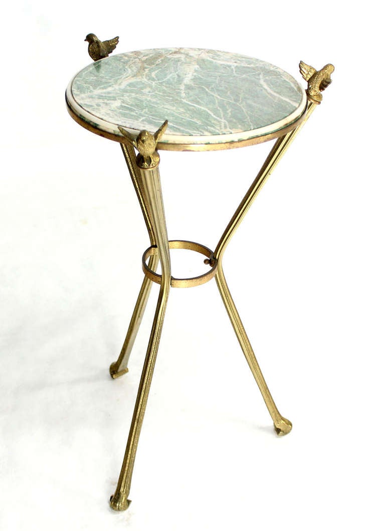 Very nice mid century modern style brass and marble top gueridon.