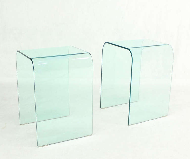 20th Century Pair of Mid-Century Modern Bent Glass 