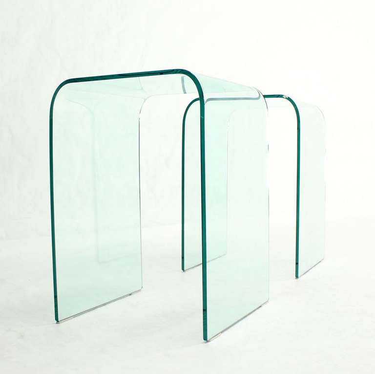 Pair of Mid-Century Modern Bent Glass 